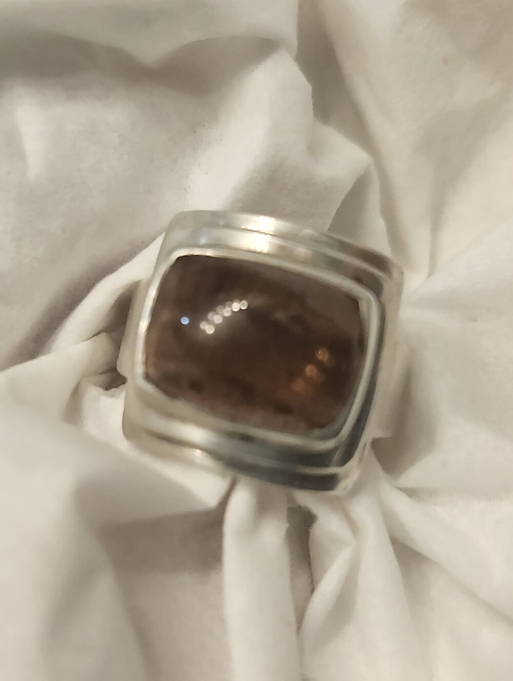 Gorgeous NEPAL PTI 925 Sterling Silver Pink Tourmaline Modernist Ring Size 7.75
